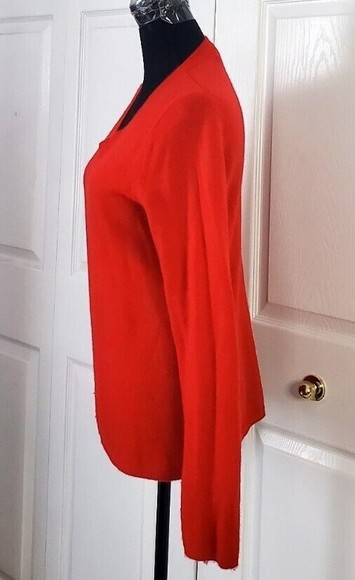 Peck & Peck Women's 100% 2 Ply Cashmere Sweater Size Medium Red Long Sleeve EUC - Picture 3 of 6